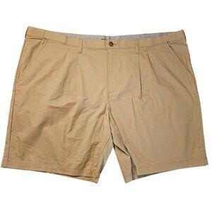 Size 54 Mens Croft & Barrow Beige Pleated Chino Shorts 9' Inseam